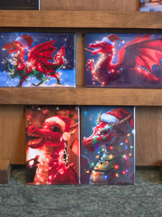 Red Dragon Christmas Magnet 4