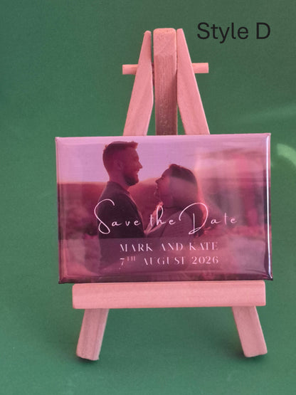 Custom Save the Date Magnet - Personalised Engagement Announcement
