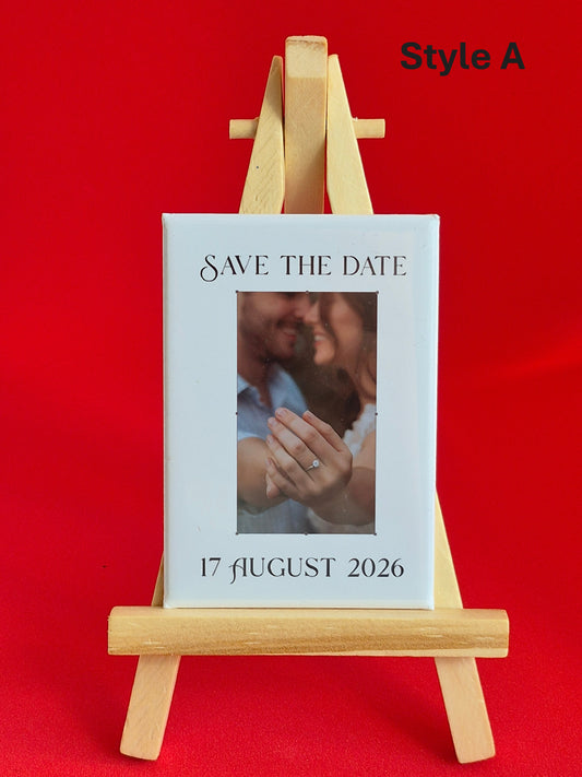 Custom Save the Date Magnet - Personalised Engagement Announcement